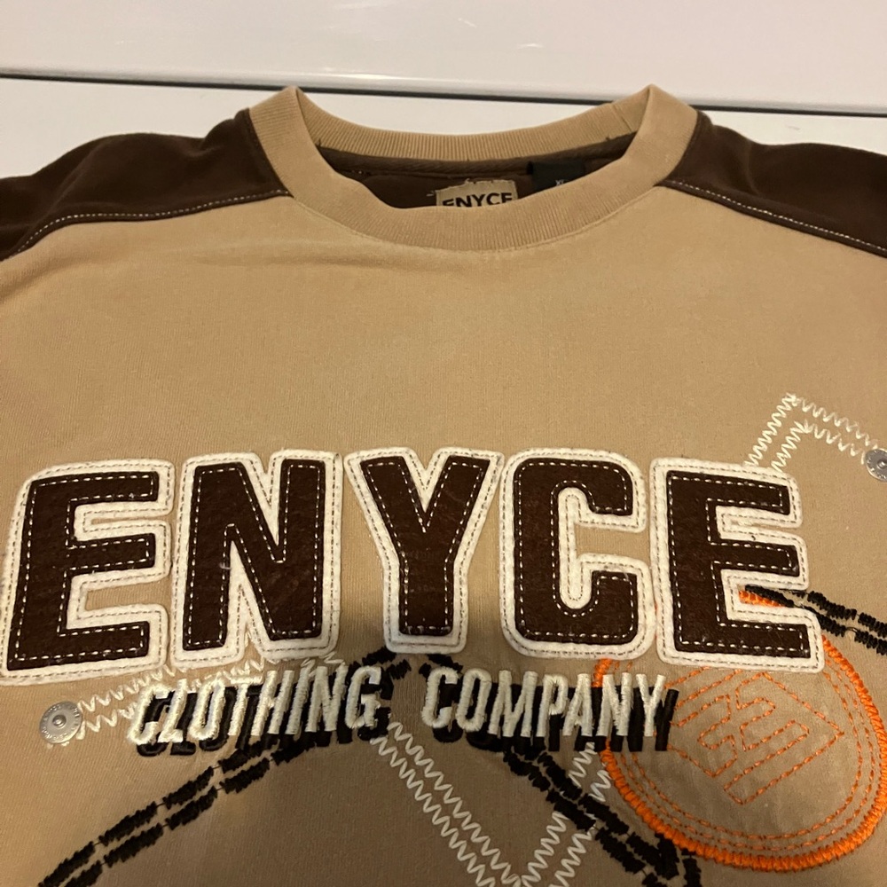 Enyce Men's Tan and Brown Crewneck Shirt